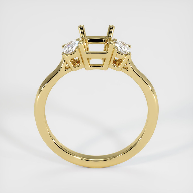 18K Yellow Gold Three Stone Ring Setting