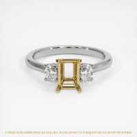 14K Yellow & White Three Stone Ring Setting Image