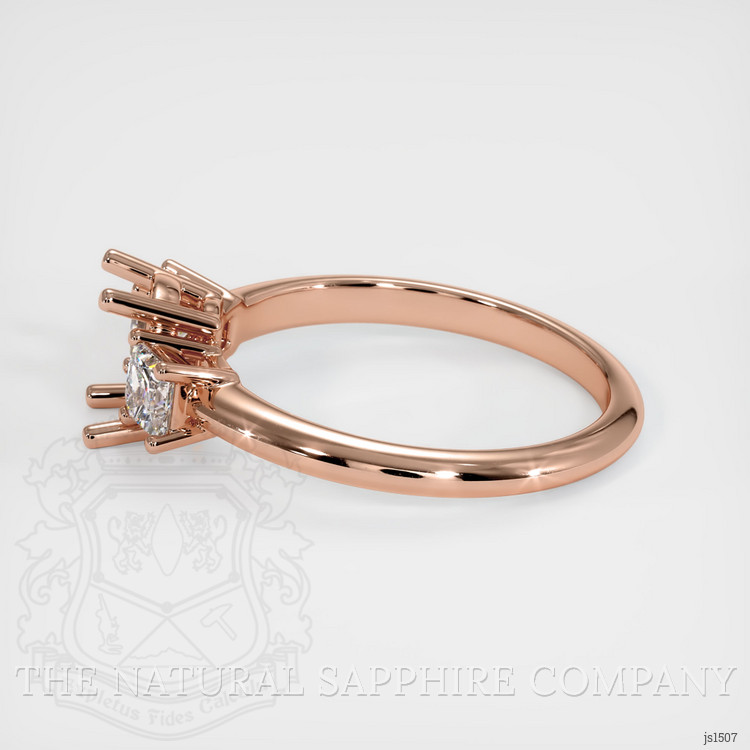 14K Rose Gold Three Stone Ring Setting
