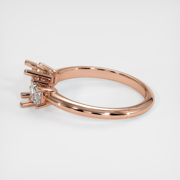 14K Rose Gold Three Stone Ring Setting