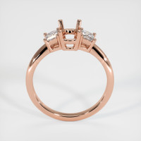 14K Rose Gold Three Stone Ring Setting Image