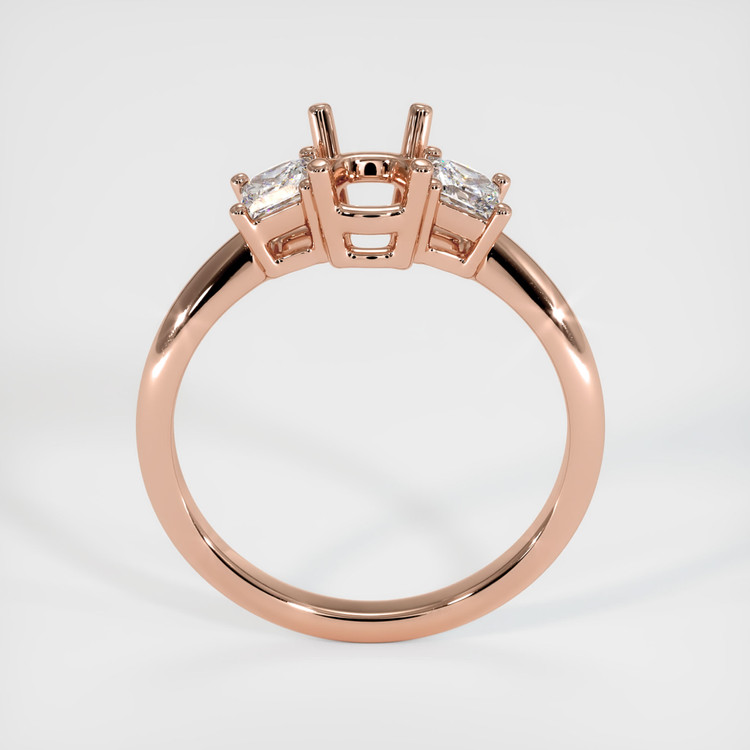 14K Rose Gold Three Stone Ring Setting