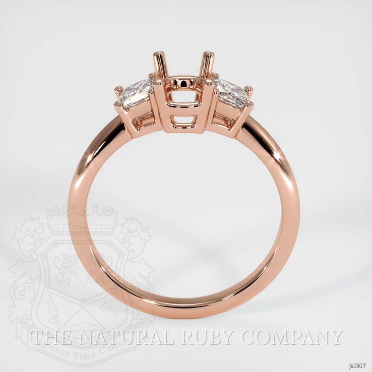 14K Rose Gold Three Stone Ring Setting