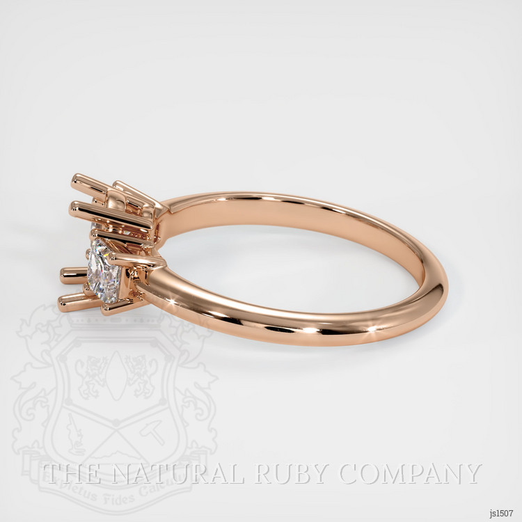 18K Rose Gold Three Stone Ring Setting