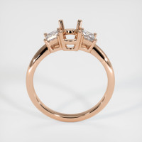 18K Rose Gold Three Stone Ring Setting Image