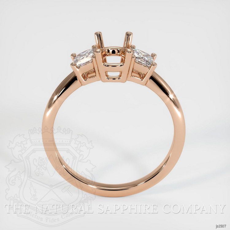 18K Rose Gold Three Stone Ring Setting