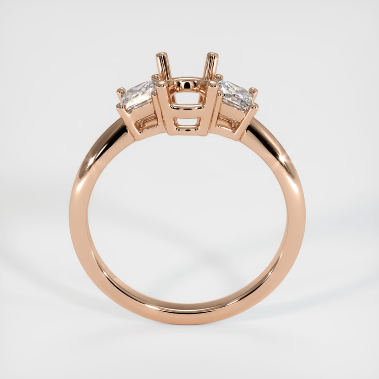 18K Rose Gold Three Stone Ring Setting