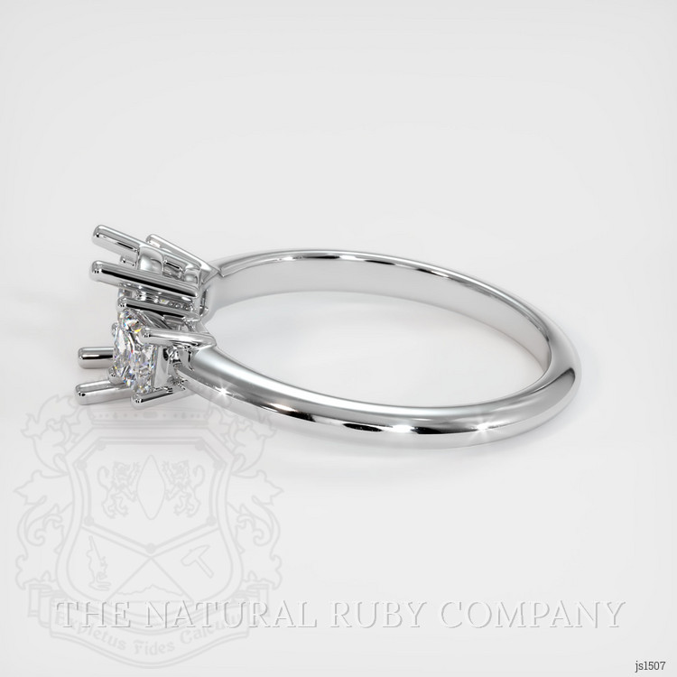 10K White Gold Three Stone Ring Setting