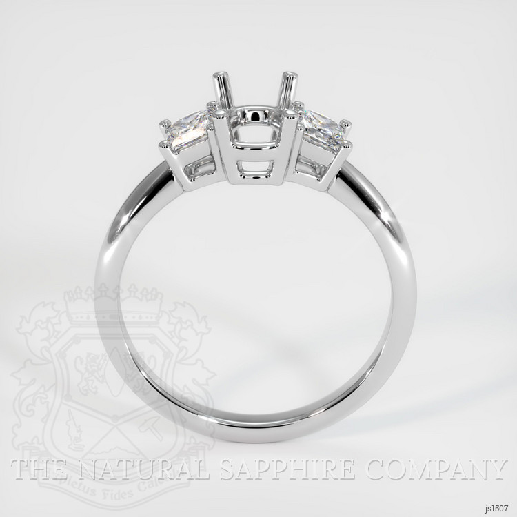 14K White Gold Three Stone Ring Setting