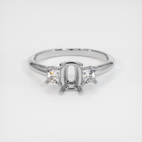 18K White Gold Three Stone Ring Setting Image
