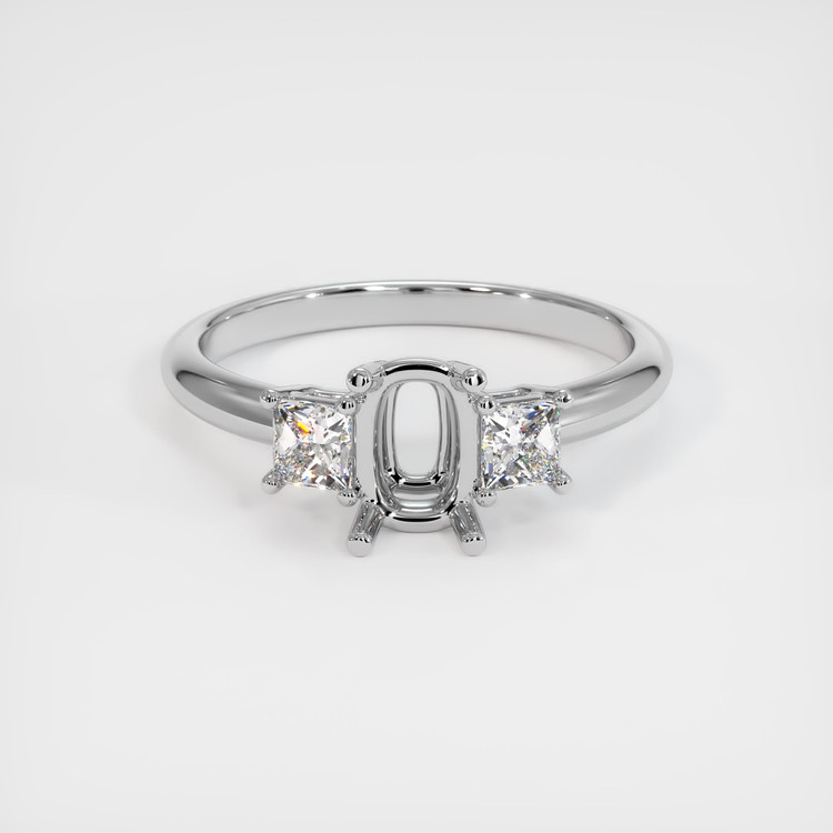 18K White Gold Three Stone Ring Setting