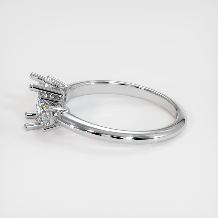 18K White Gold Three Stone Ring Setting