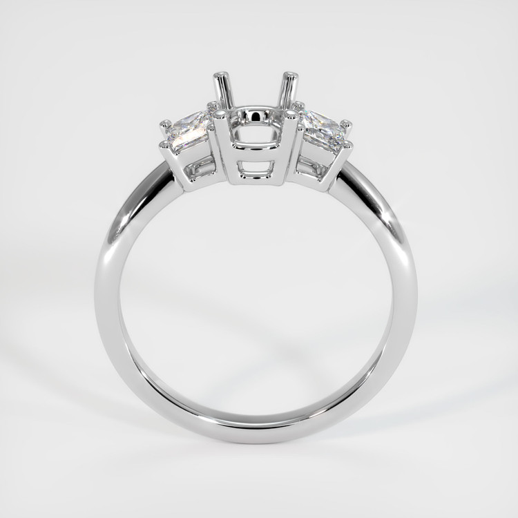 18K White Gold Three Stone Ring Setting