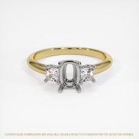 14K White & Yellow Three Stone Ring Setting Image