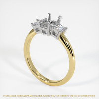 18K White & Yellow Three Stone Ring Setting Video