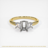 18K White & Yellow Three Stone Ring Setting Image
