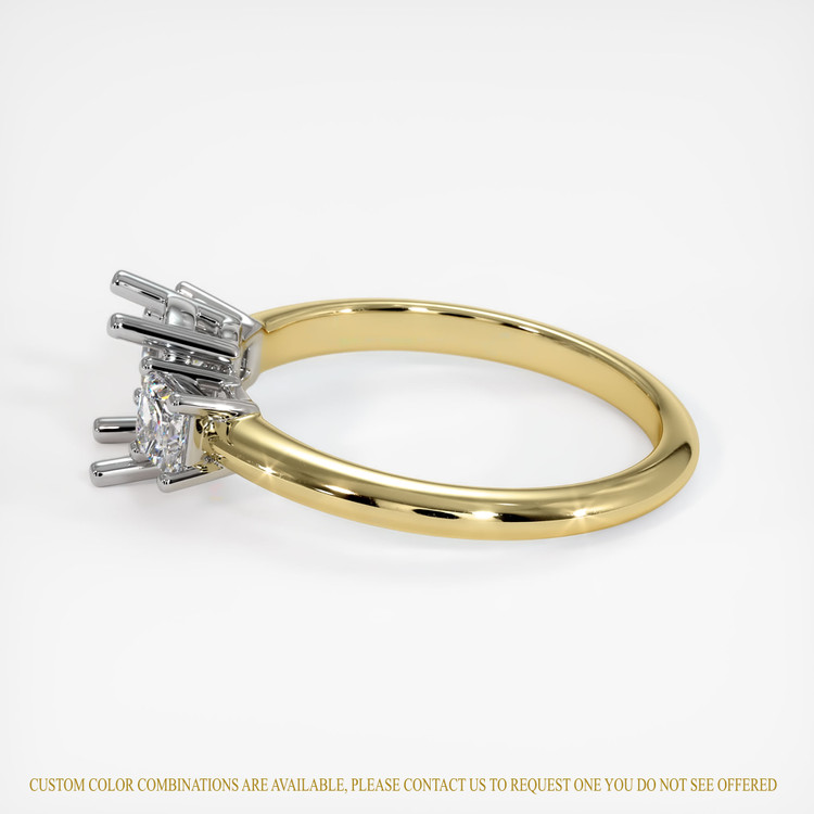 18K White & Yellow Three Stone Ring Setting