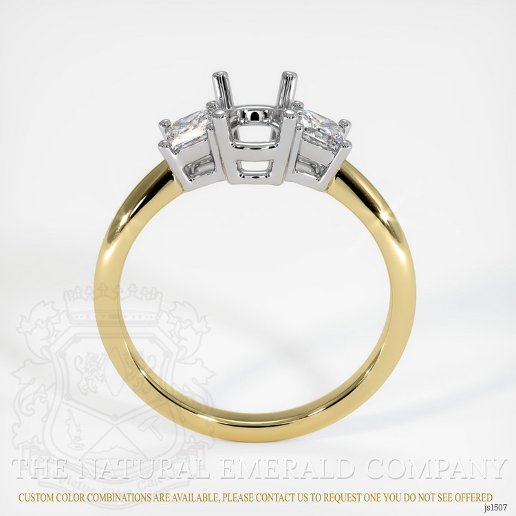 18K White & Yellow Three Stone Ring Setting