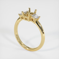 10K Yellow Gold Three Stone Ring Setting Video