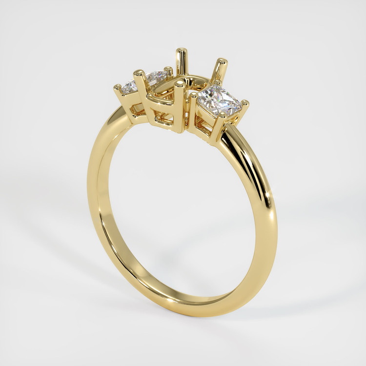 10K Yellow Gold Three Stone Ring Setting
