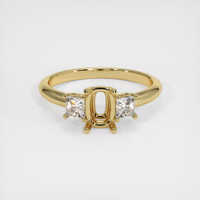 14K Yellow Gold Three Stone Ring Setting Image