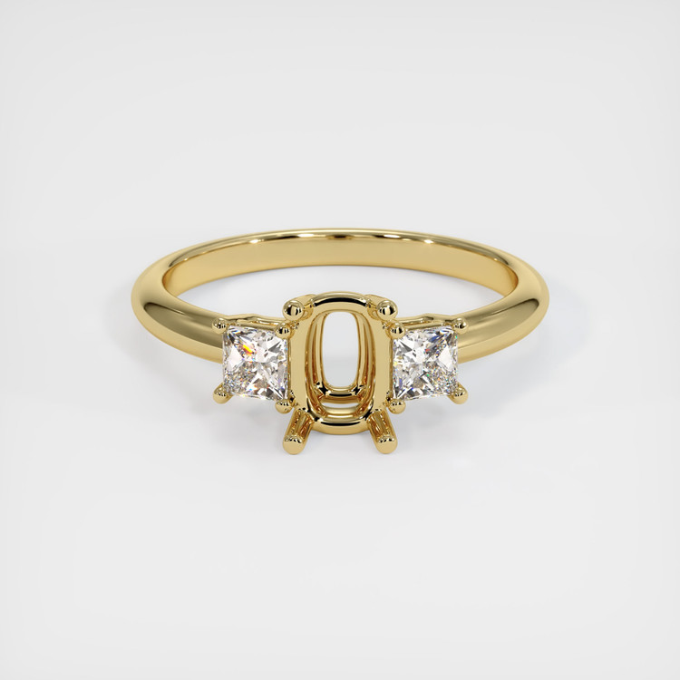14K Yellow Gold Three Stone Ring Setting