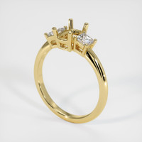 18K Yellow Gold Three Stone Ring Setting Video