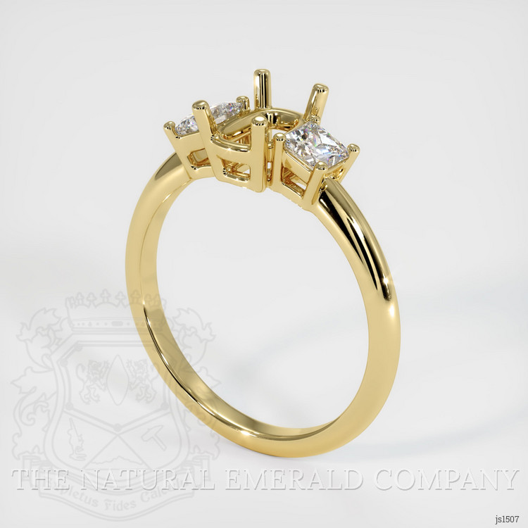 18K Yellow Gold Three Stone Ring Setting