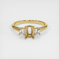 18K Yellow Gold Three Stone Ring Setting Image