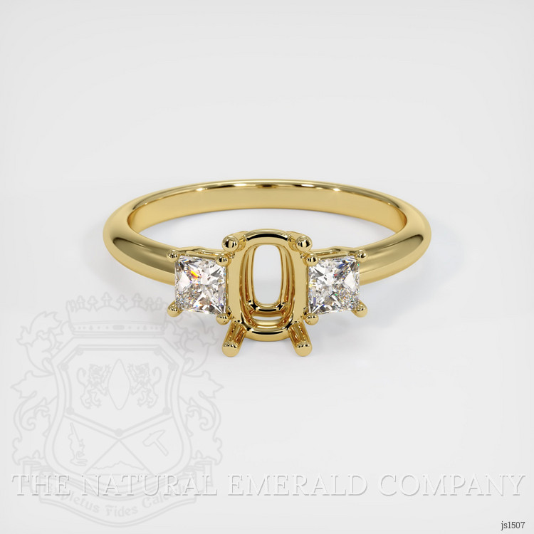 18K Yellow Gold Three Stone Ring Setting