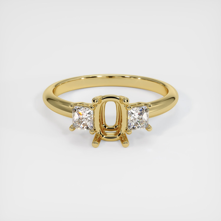 18K Yellow Gold Three Stone Ring Setting