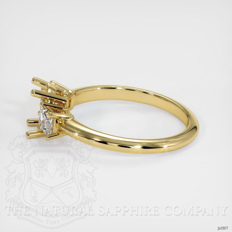 18K Yellow Gold Three Stone Ring Setting