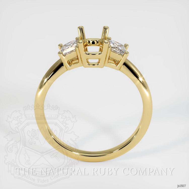 18K Yellow Gold Three Stone Ring Setting