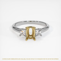 14K Yellow & White Three Stone Ring Setting Image