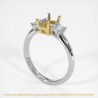 18K Yellow & White Three Stone Ring Setting Video