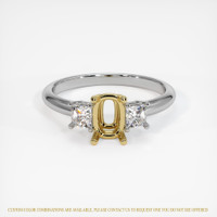 18K Yellow & White Three Stone Ring Setting Image