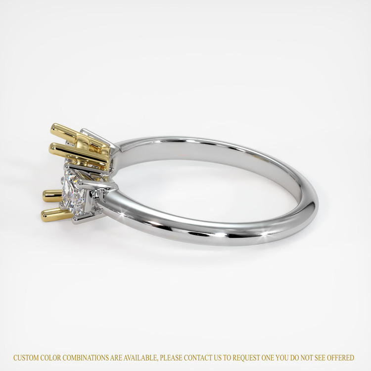 18K Yellow & White Three Stone Ring Setting