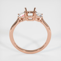 14K Rose Gold Three Stone Ring Setting Image