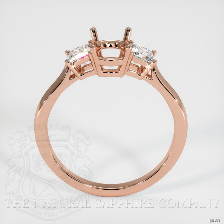 14K Rose Gold Three Stone Ring Setting