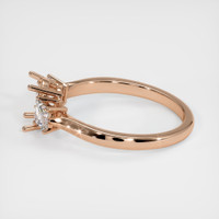 18K Rose Gold Three Stone Ring Setting Image