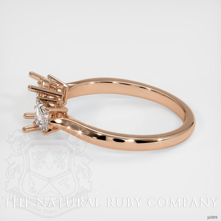 18K Rose Gold Three Stone Ring Setting
