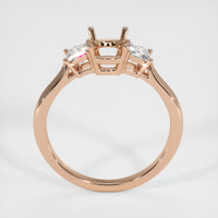 18K Rose Gold Three Stone Ring Setting Image