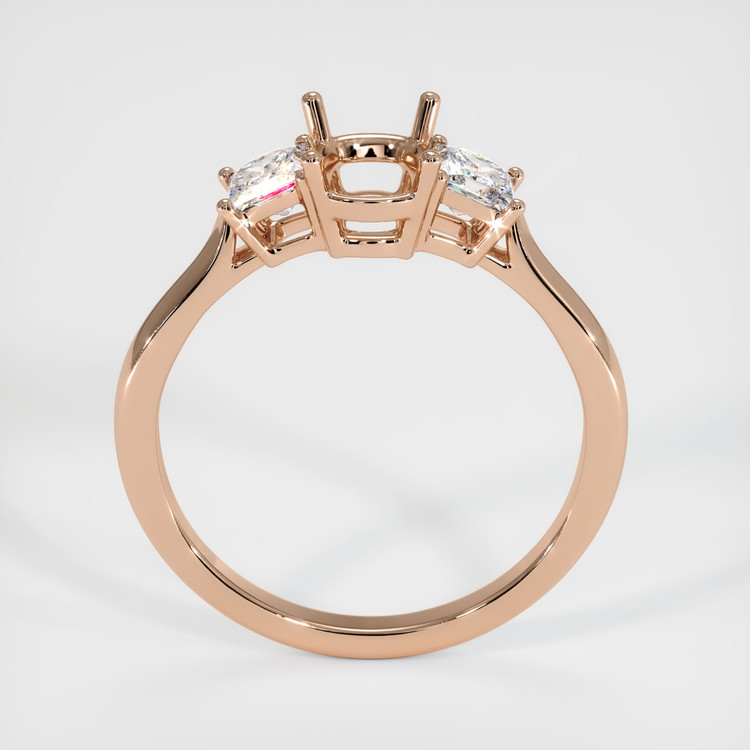 18K Rose Gold Three Stone Ring Setting