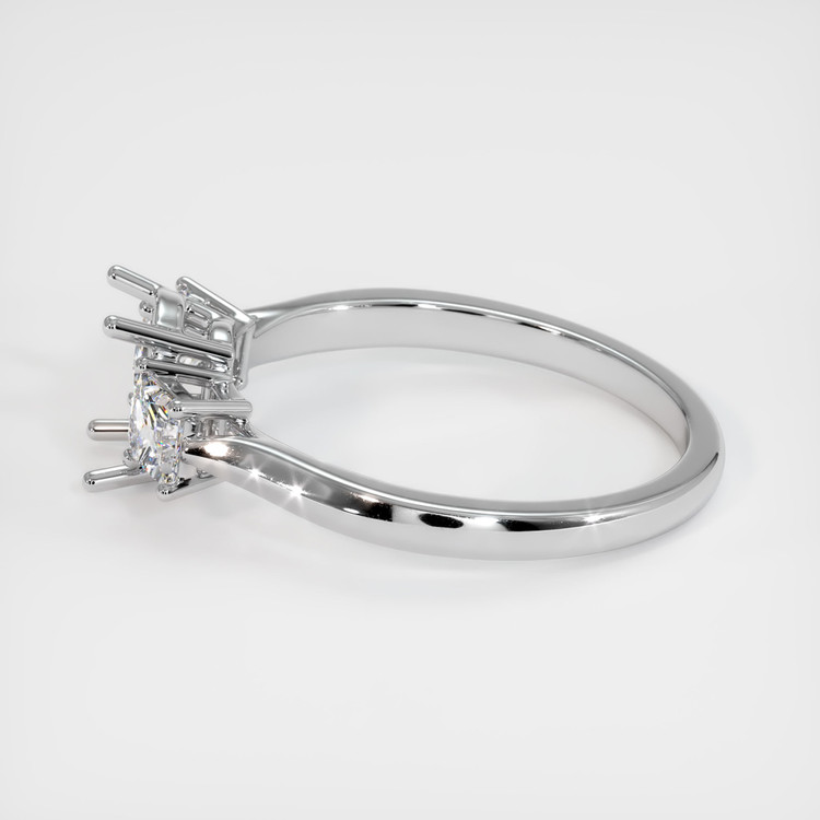 14K White Gold Three Stone Ring Setting