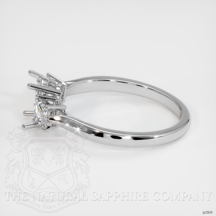 14K White Gold Three Stone Ring Setting