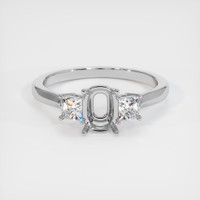 18K White Gold Three Stone Ring Setting Image