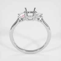 18K White Gold Three Stone Ring Setting Image