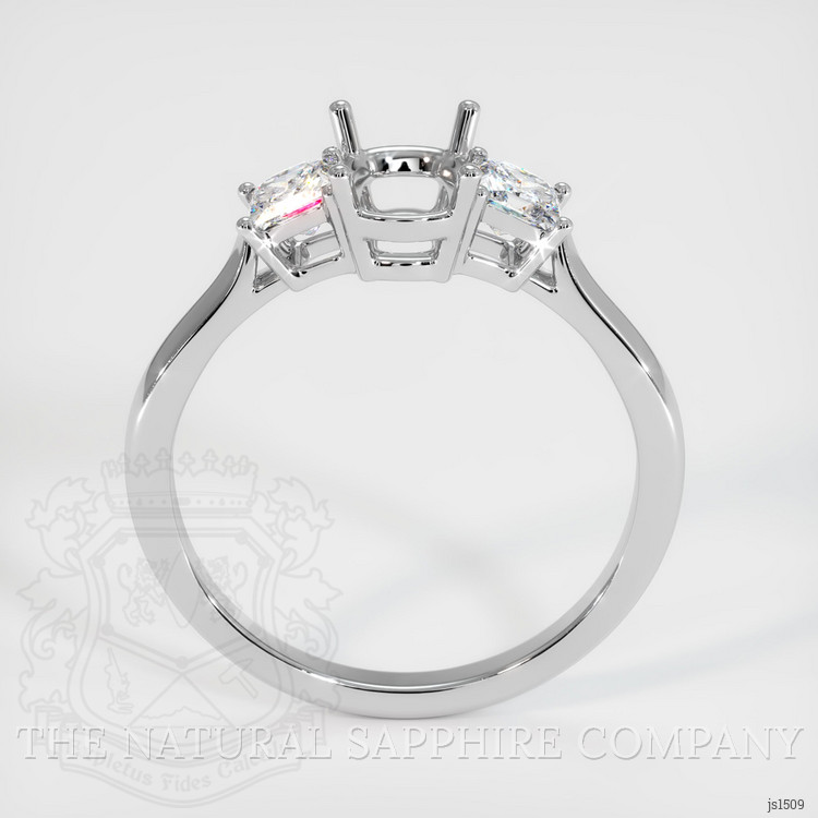 18K White Gold Three Stone Ring Setting