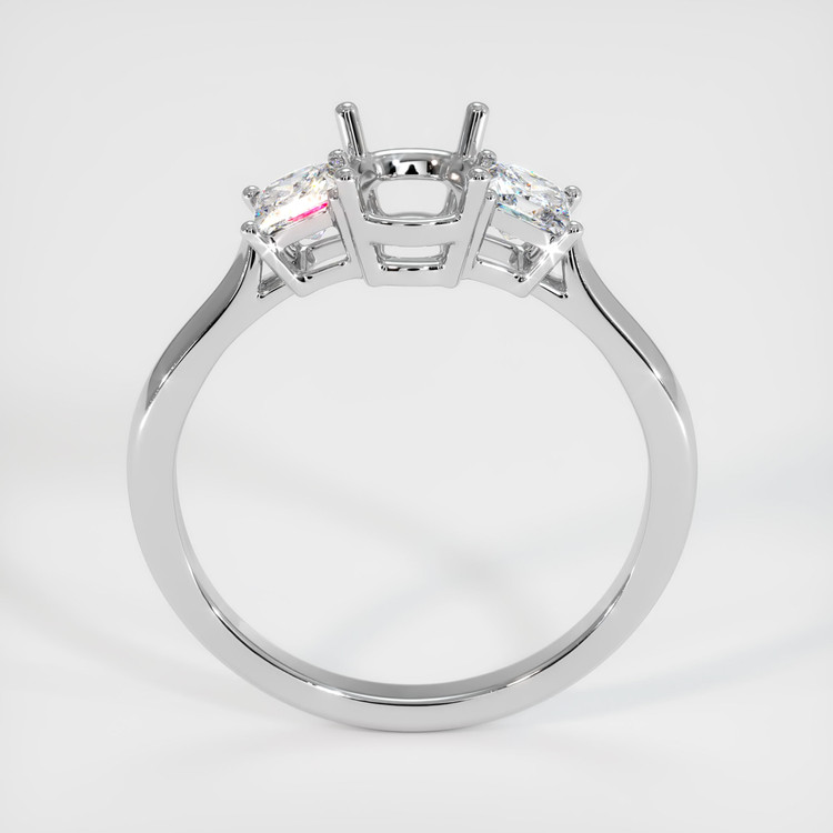 18K White Gold Three Stone Ring Setting