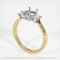 14K White & Yellow Three Stone Ring Setting Video
